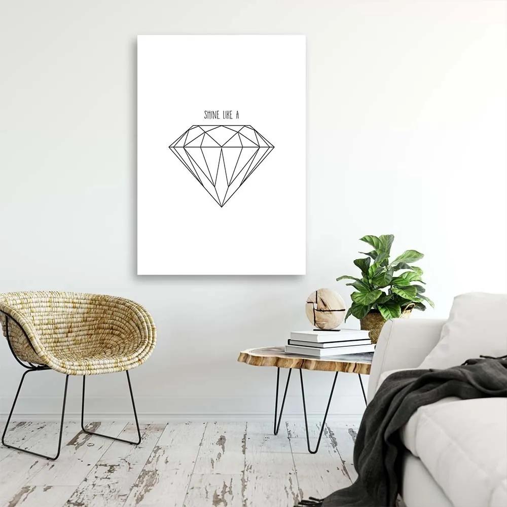 Obraz na plátně Abstraktní diamant - 80x120 cm