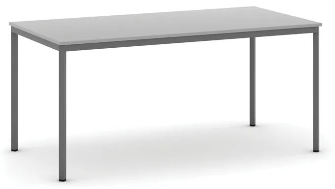 Jedálenský stôl, 1600 x 800 mm, tmavo sivá podnož, sivá