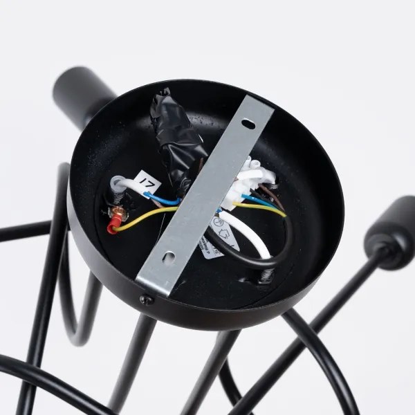 Sollux SL.1435 - Prisadený luster LOOP 5xE27/15W/230V čierna