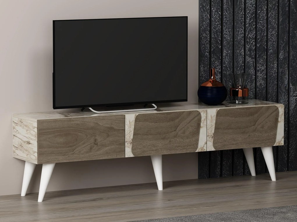 TV stolík/skrinka Sepiva (mramor + orech) . Akcia -20%. Vlastná spoľahlivá doprava až k Vám domov. 1095262