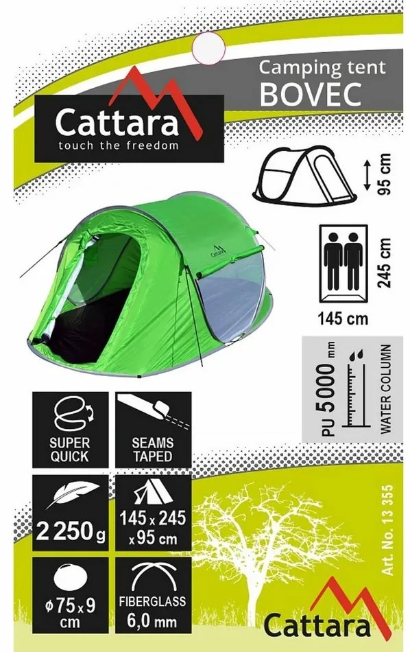 Cattara Stan pre 2 osoby Bovec zelená, 245 x 145 x 95 cm
