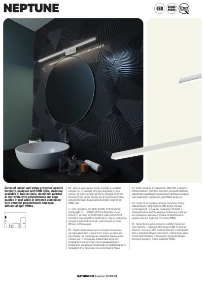 Redo 01-1676 - LED Kúpeľňové osvetlenie zrkadla NEPTUNE LED/18W/230V IP44