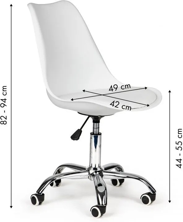 Bestent Kancelárska stolička biela škandinávsky štýl BASIC