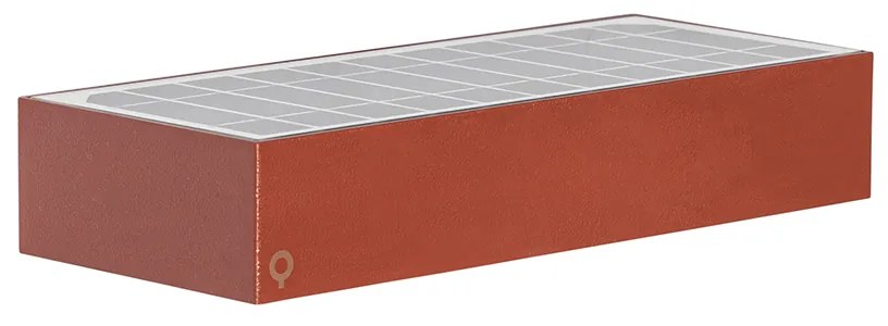 Vonkajšia nástenná lampa červená so stmievateľným svetlom a senzorom na solárnom paneli - Kayo