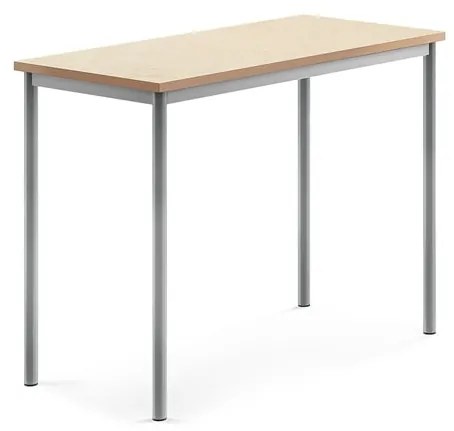 Stôl SONITUS, 1200x600x900 mm, linoleum - béžová, strieborná