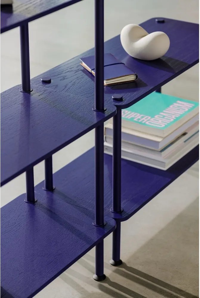 Modrý regál v dekore duba 80x90,5x35 cm Teidi – noo.ma