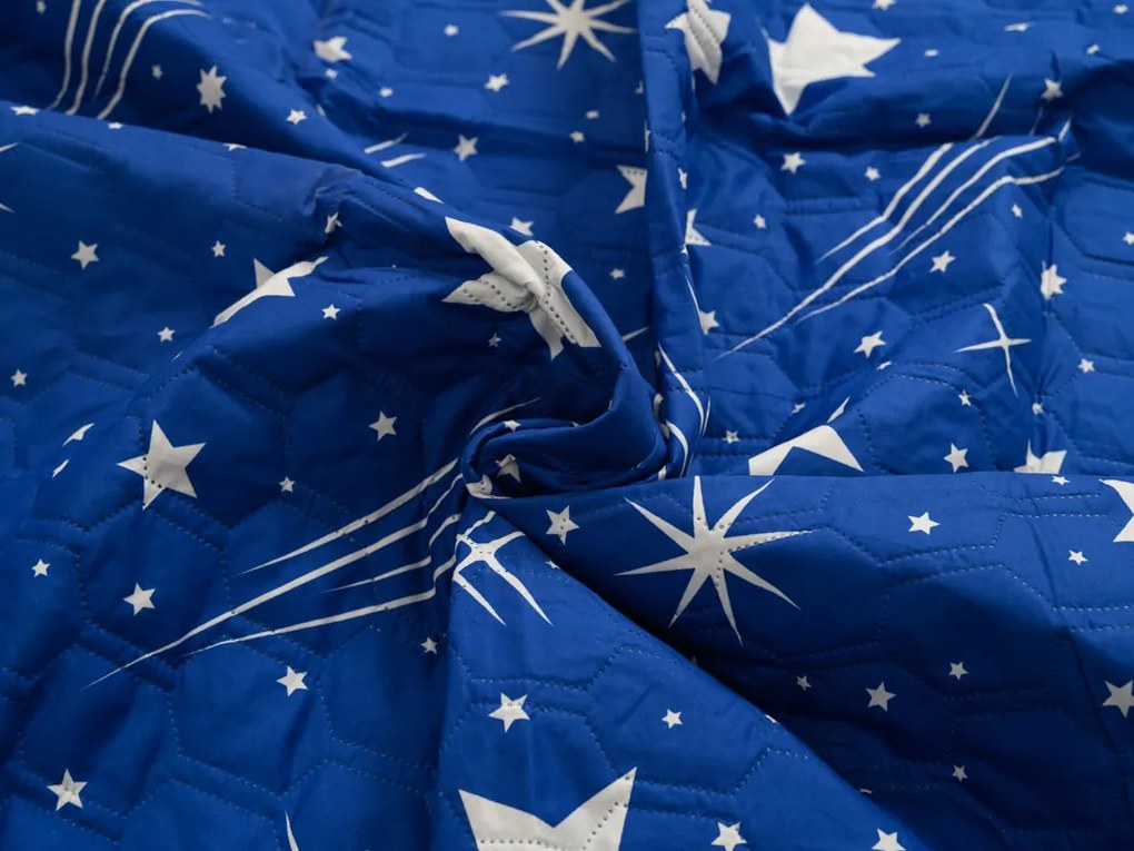 Prikrývka na posteľ NIGHT SKY HEXAGON, modrá Rozmer: 170 x 210 cm