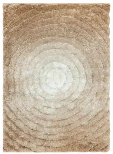 Moderný koberec FLIM 008-B1 shaggy, kruhy, hnedý