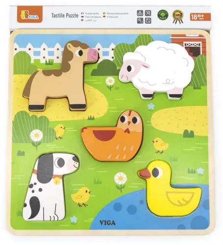Drevené puzzle Viga 44662 farma