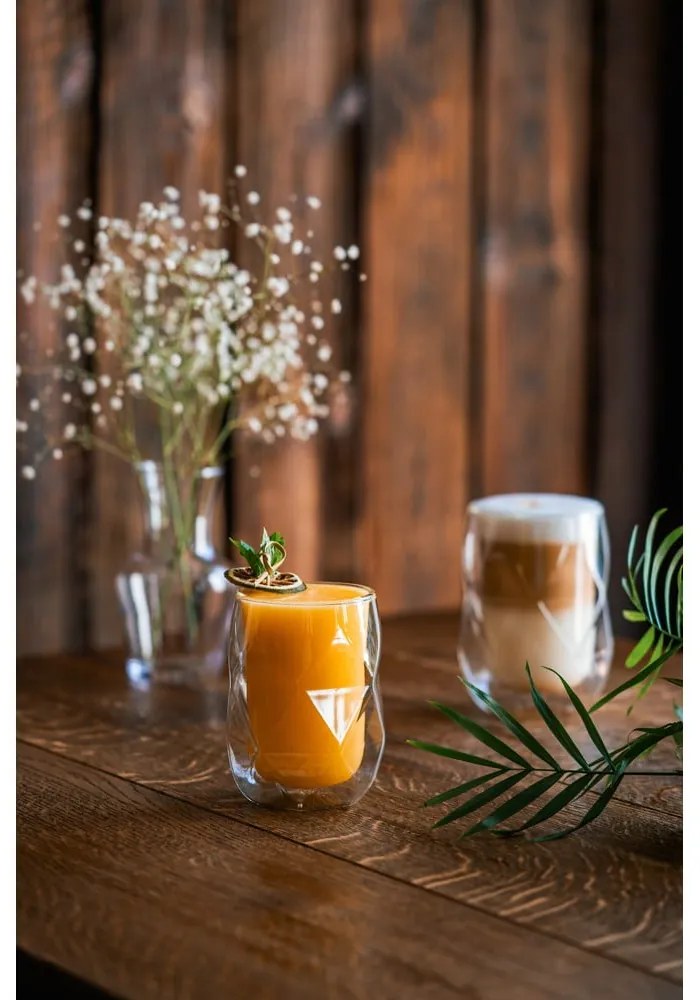 Súprava 2 dvojstenných pohárov na latté Vialli Design Geo, 250 ml