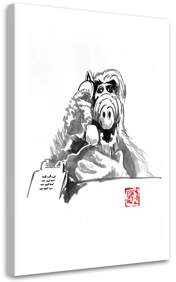 Gario Obraz na plátne Alf s telefónom - Péchane Rozmery: 40 x 60 cm