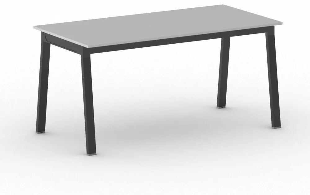 Kancelársky pracovný stôl PRIMO BASIC, čierna podnož, 1600 x 800 mm, sivá