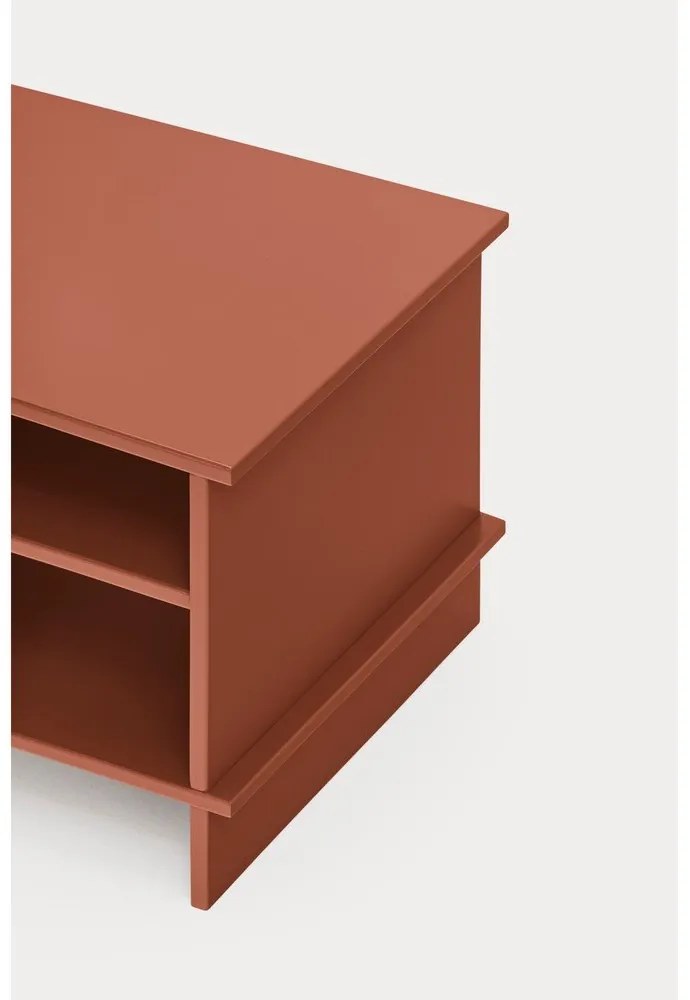 Nočný stolík s poličkami v tehlovej farbe Inari – Teulat