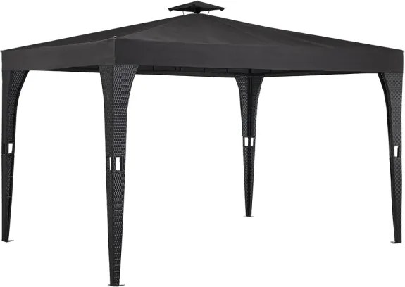 Altánok Pavilón LUXUS XXL polyratan> 3x4m antracit