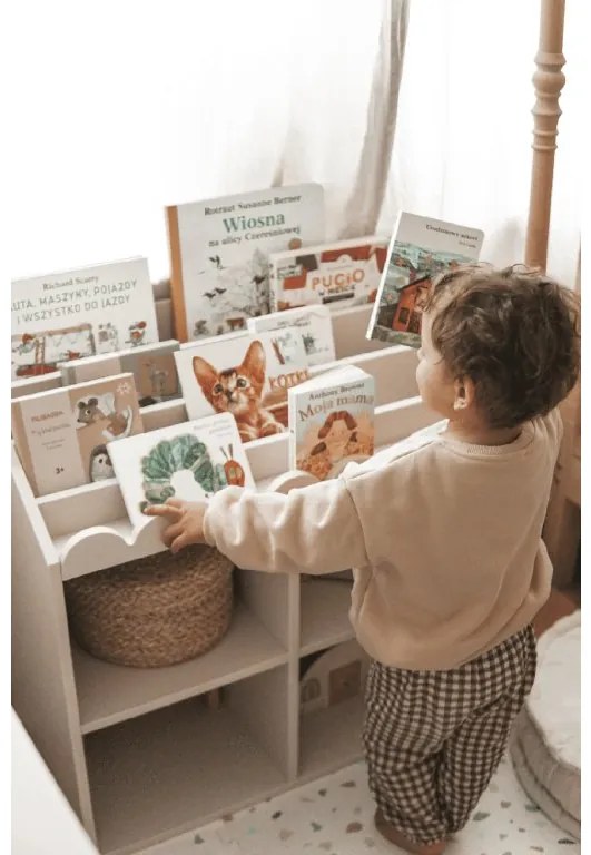 Bellamy Detská knižnica BOOK NOOK SNOW 71x76 cm, biela
