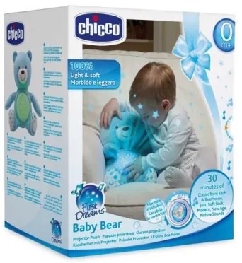 Chicco - Projektor s melódiou BABY BEAR 3xAAA modrá