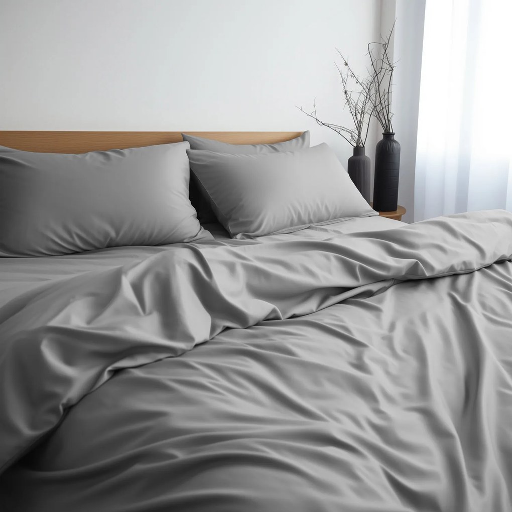 SATÉNOVÁ OBLIEČKA NA VANKÚŠ 024 SVETLO 70X80 CM SIVÁ