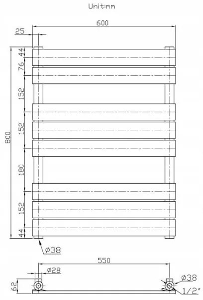 Gamma Erga Classic, vykurovacie teleso 800x600 mm, 508W, biela, ERG-LAV-CLAS-8060-WH