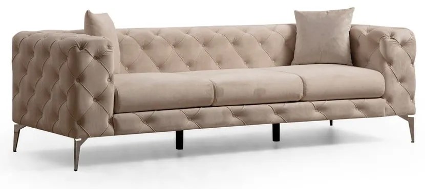 Béžová zamatová pohovka 237 cm Como – Artie