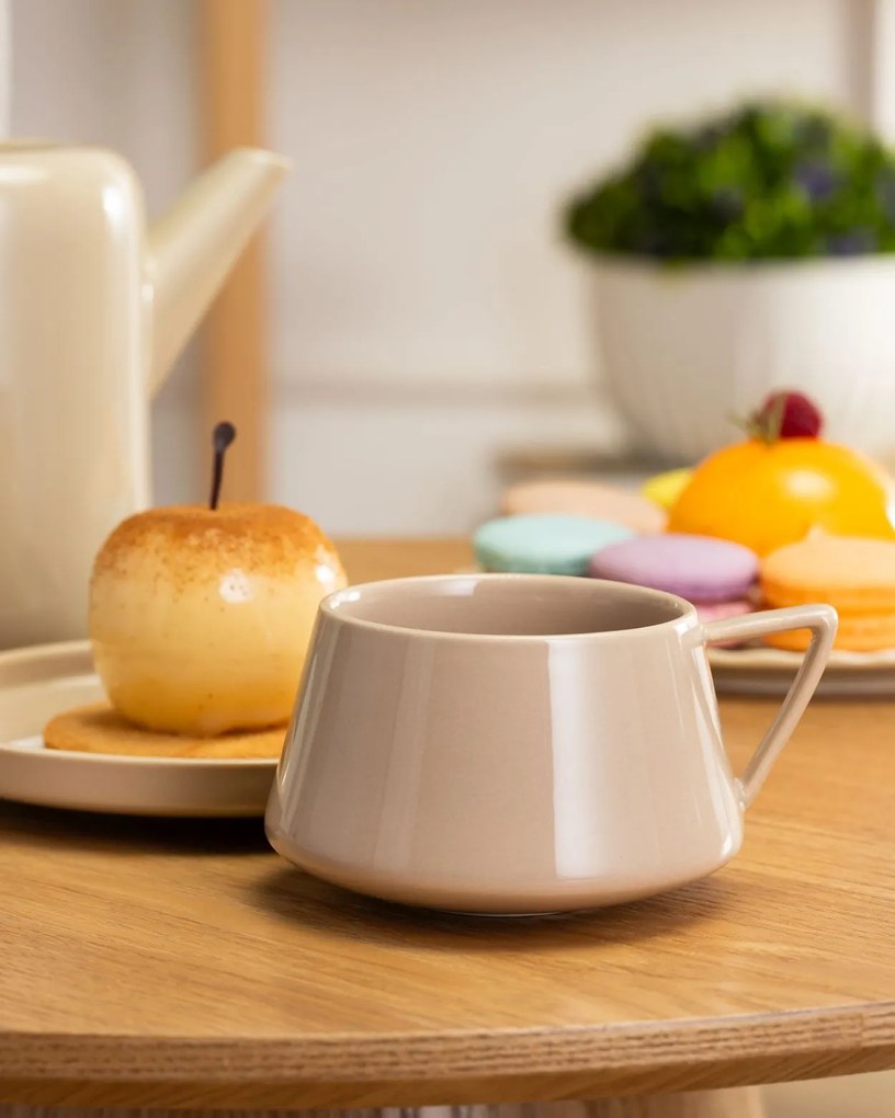 Porcelánová šálka s podšálkou Luna Beige 200 ml