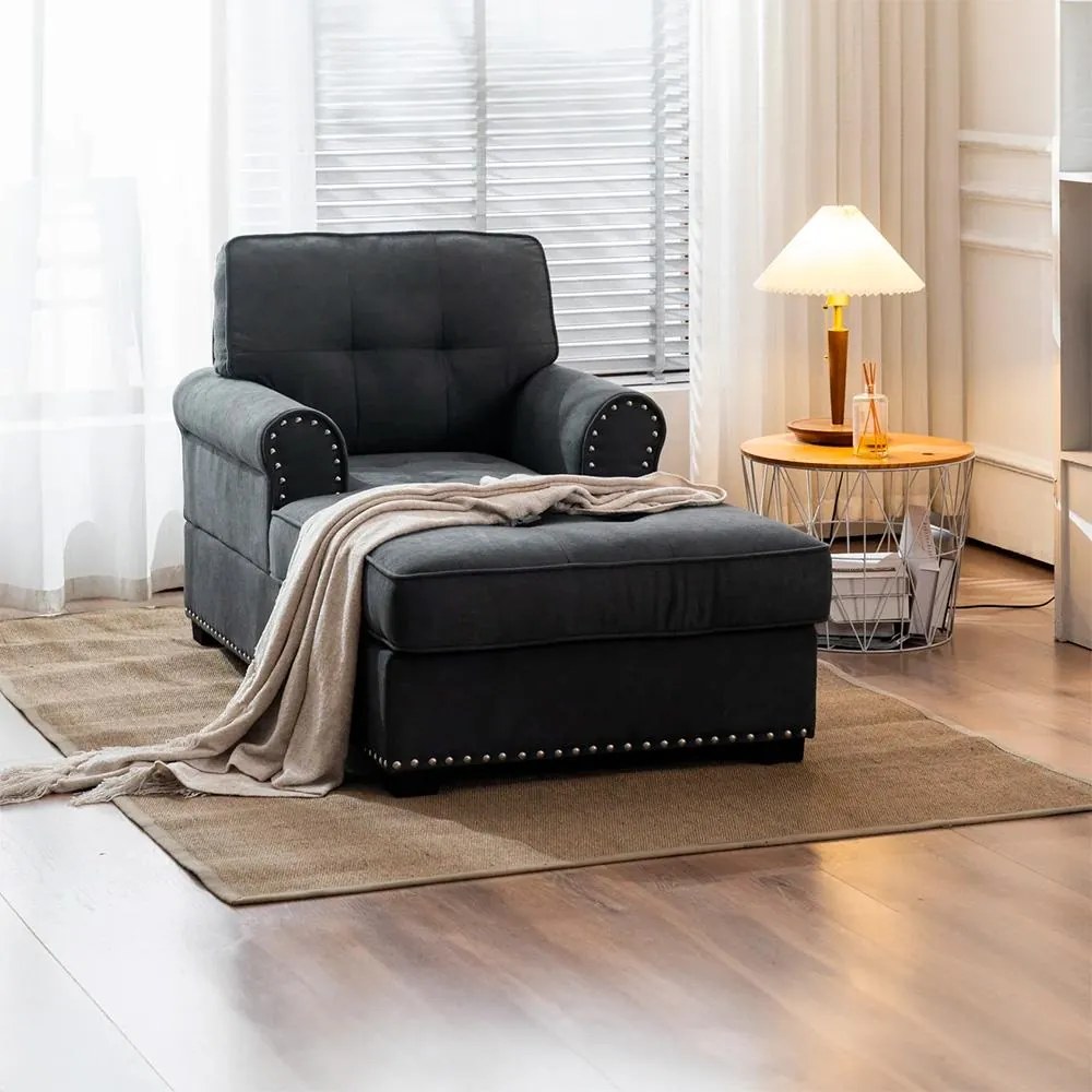 Leňoška / pohovka Catini VELVET - Sivá