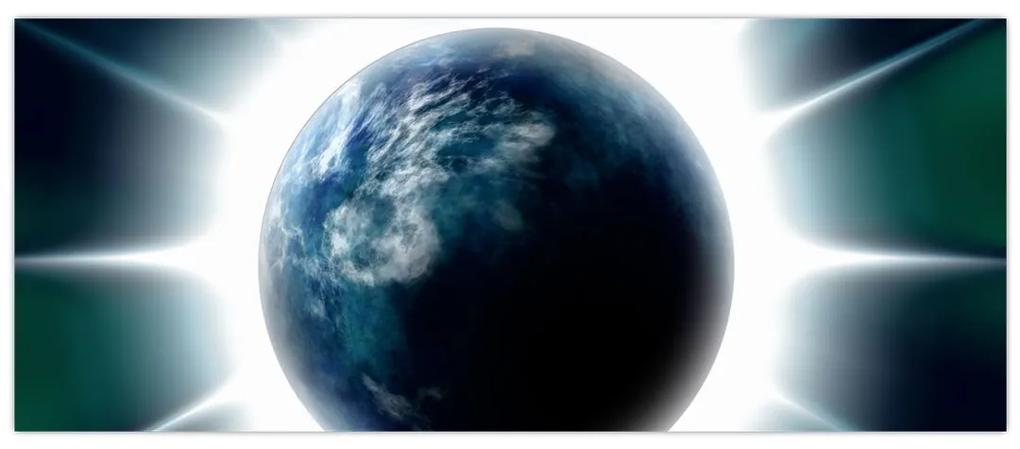 Obraz ožiarenej planéty (120x50 cm)
