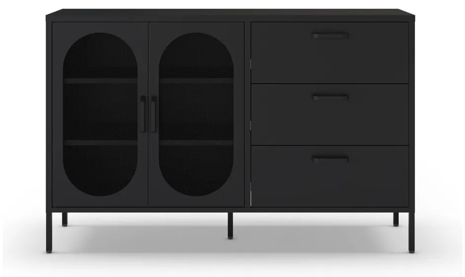 Čierna komoda 140x90 cm Diora – Marckeric