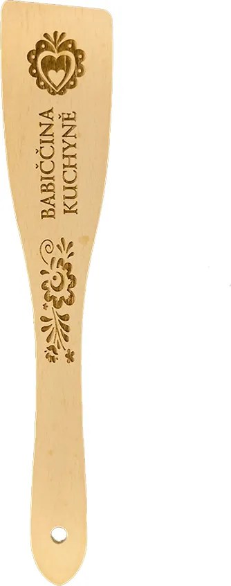 AMADEA Drevená obracačka buk text "babičkina kuchyňa", masívne drevo, dĺžka 30 cm, český výrobok