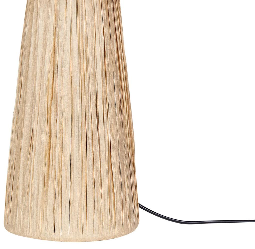 Stolná lampa z rafie prírodná WELMEL Beliani