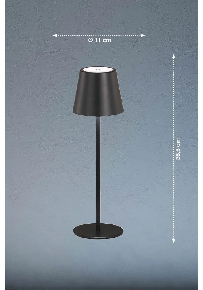 Čierna LED stolová lampa s kovovým tienidlom (výška 36,5 cm) Viletto – Fischer & Honsel