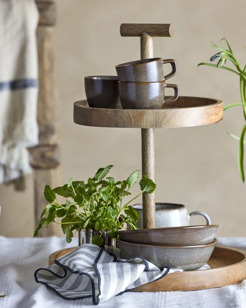 Bloomingville Drevený etažér Mango Wood Brown