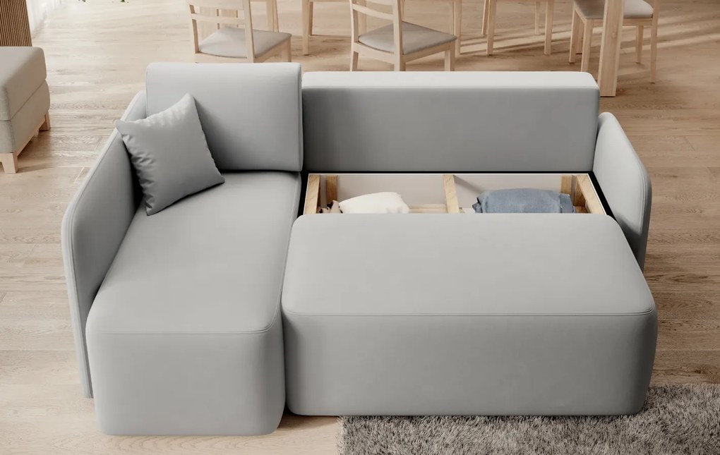 Svetlosivá rohová sedacia súprava HADSON Varianta: Pravý roh