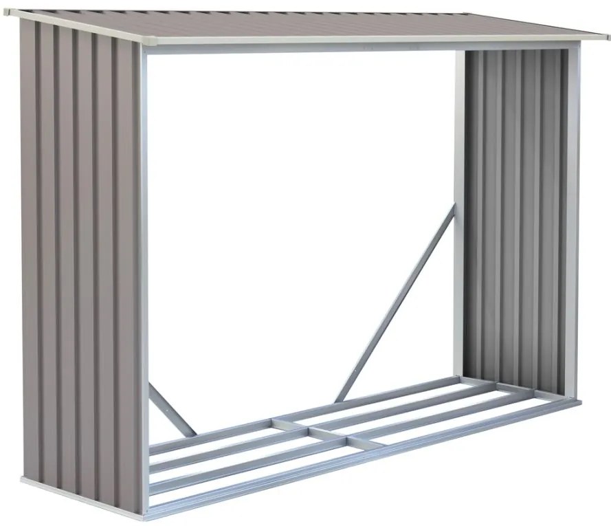 Prístrešok z dreva, plech, 242 x 75 x 160 cm