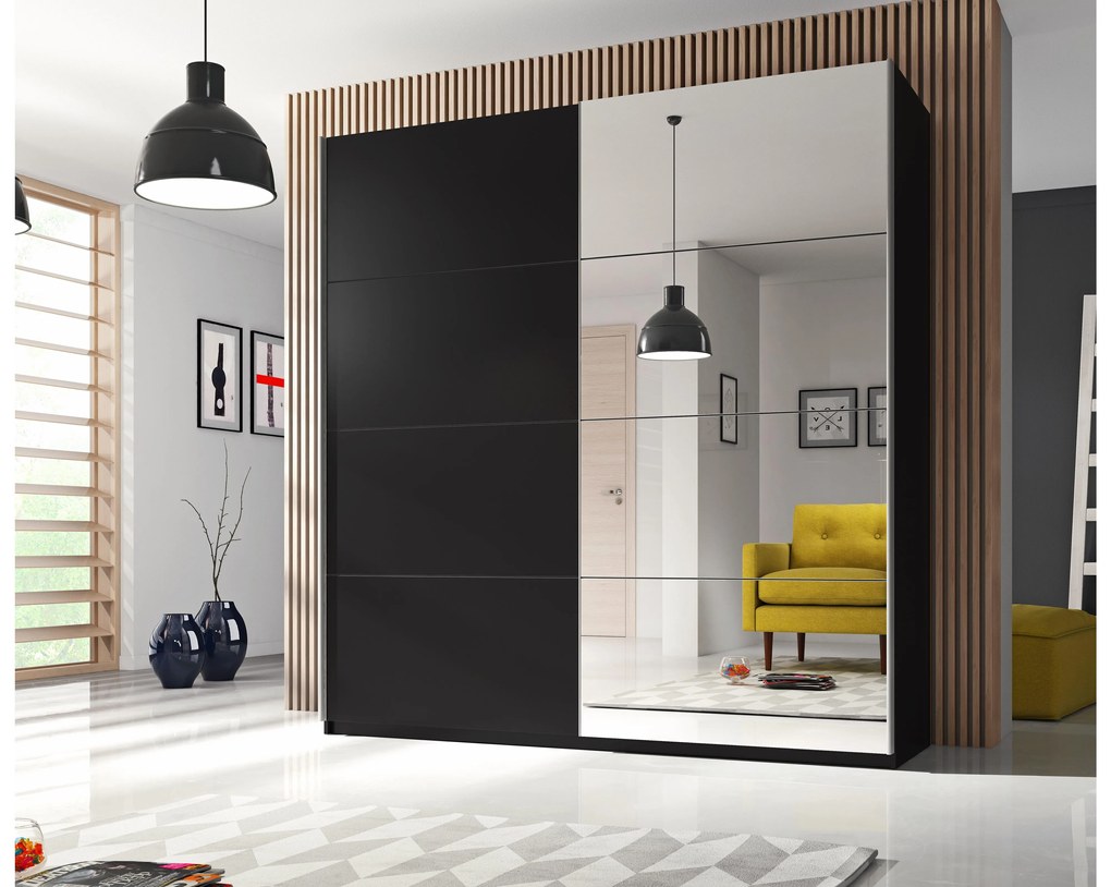 Šatníková skriňa Benson Typ 58 (čierna). Akcia -20%. Vlastná spoľahlivá doprava až k Vám domov. 1030596