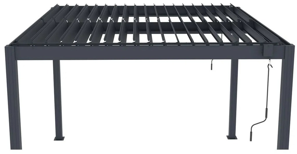 G21 Bioklimatická pergola Austin 3x3 m, antracitová hliníková