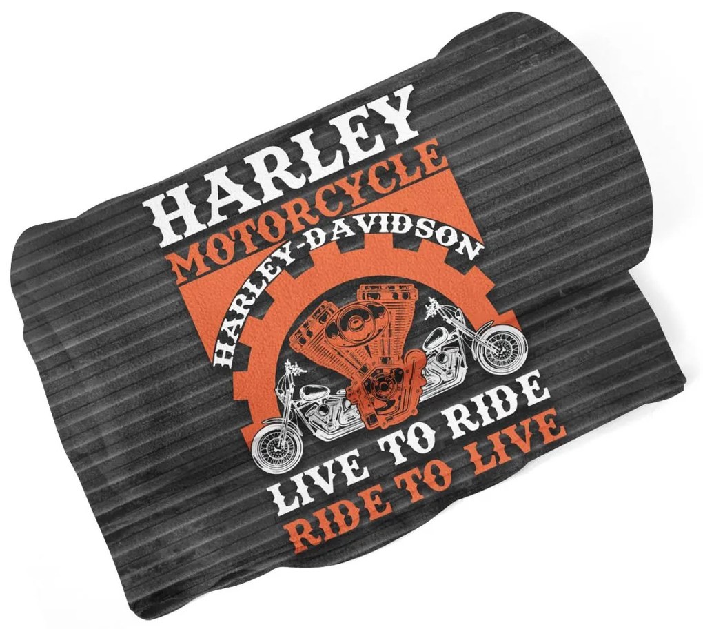 Sablio Deka Harley-Davidson Live to ride, ride to live - 150x120 cm