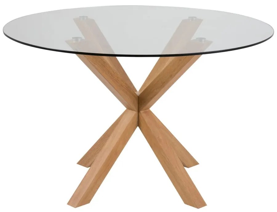 Jedálenský stôl so sklenenou doskou Actona Heaven, ⌀ 119 cm