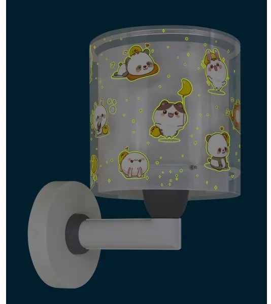 Dalber 41769E - Detská nástenná lampa KAWAII FRIENDS 1xE27/15W/230V šedá