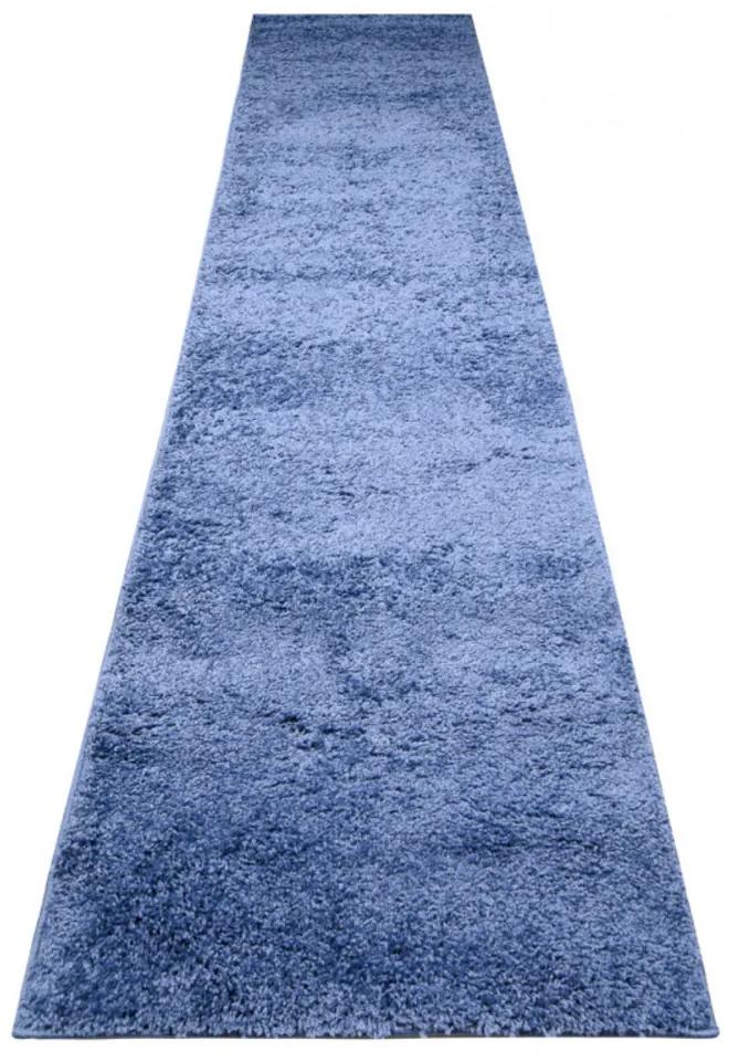 Kusový koberec Shaggy Parba modrý atyp 60x200cm