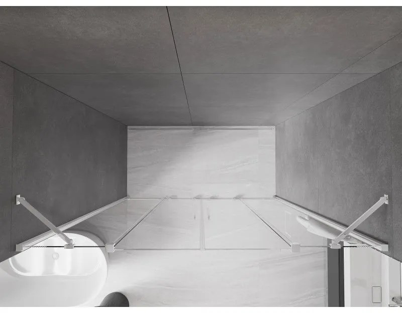 Mexen Velar Duo, posuvné dvere do otvoru 200x200 cm, 8mm číre sklo, chrómový profil, 871-200-000-02-01