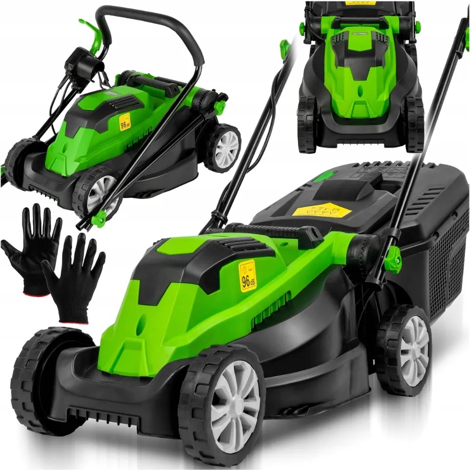 Silná elektrická kosačka 2200 W nastaviteľná do záhrady s košom, skladacia