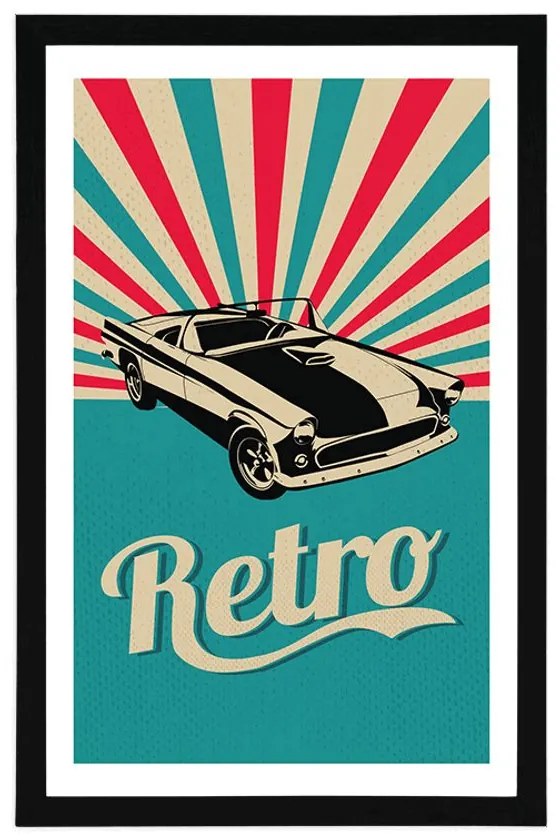 Plagát s paspartou v retro štýle - 20x30 silver
