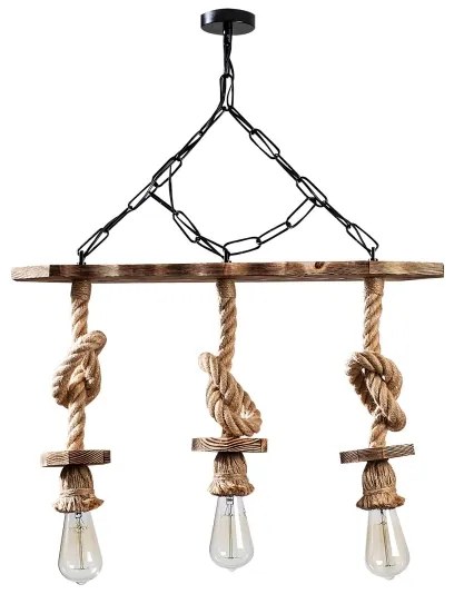 Luster na reťazi EREBOS 3xE27/40W/230V hnedý