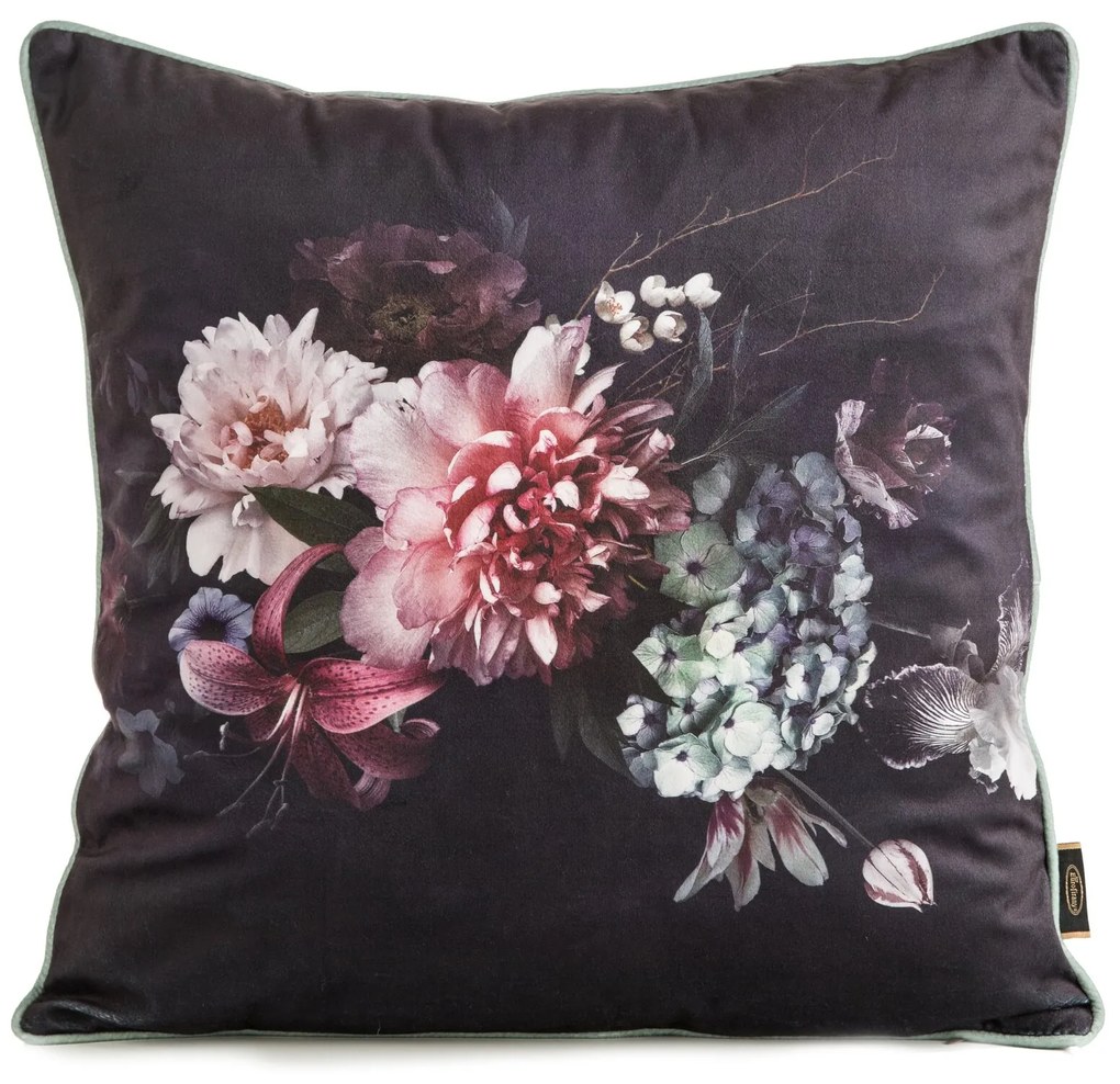 DEKORAČNÁ OBLIEČKA NA VANKÚŠ VELVET 137 45X45 CM KVETY