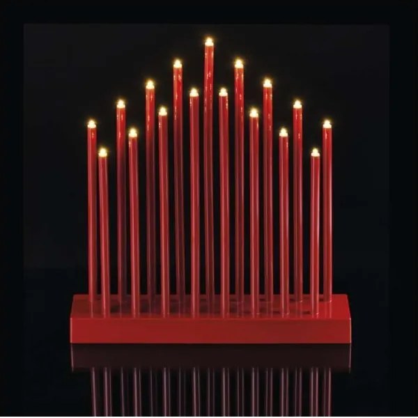 LED Vianočný svietnik 17xLED/3xAA červená
