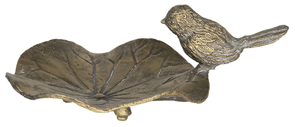 Dekoračné kovová miska s vtáčikom - 13 * 9 * 4 cm