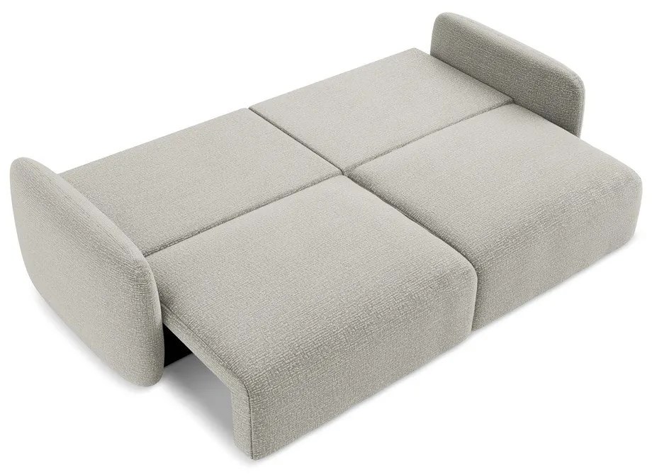 Svetlosivá rozkladacia/s úložným priestorom pohovka 238 cm Kalena – Makamii