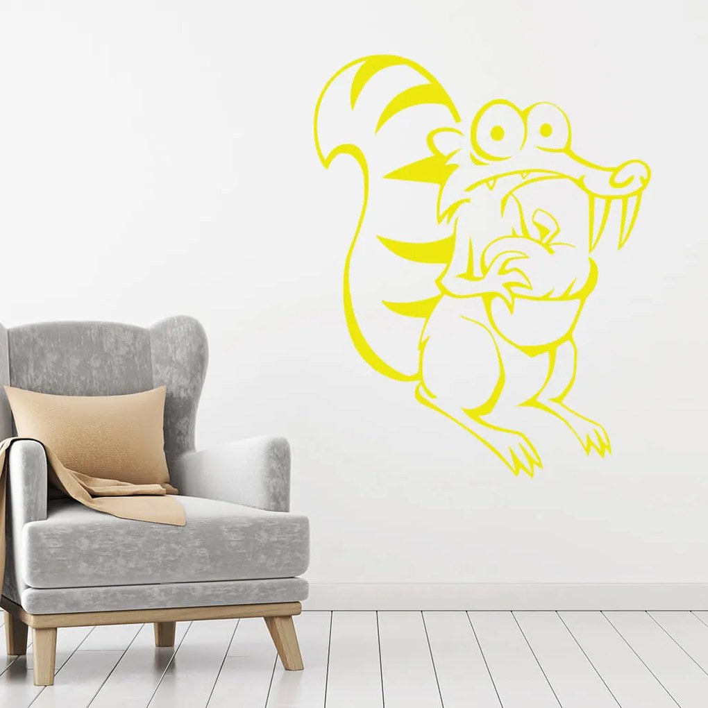 Veselá Stena Samolepka Veverička Scrat Farba: žlutá, Veľkosť: 100 x 79 cm