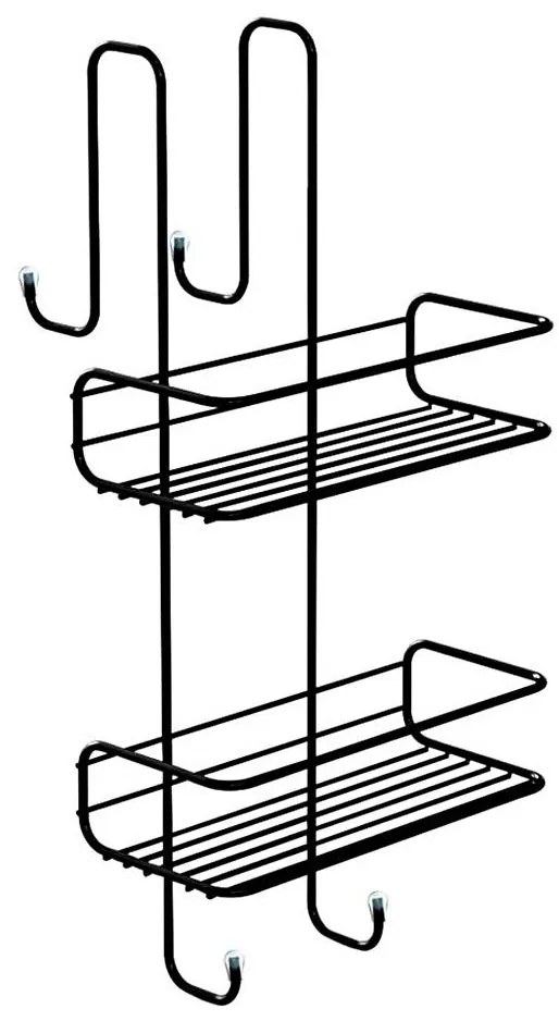 Gedy - Nástenná polica do sprchy CHROM LINE 49x24 cm matná čierna