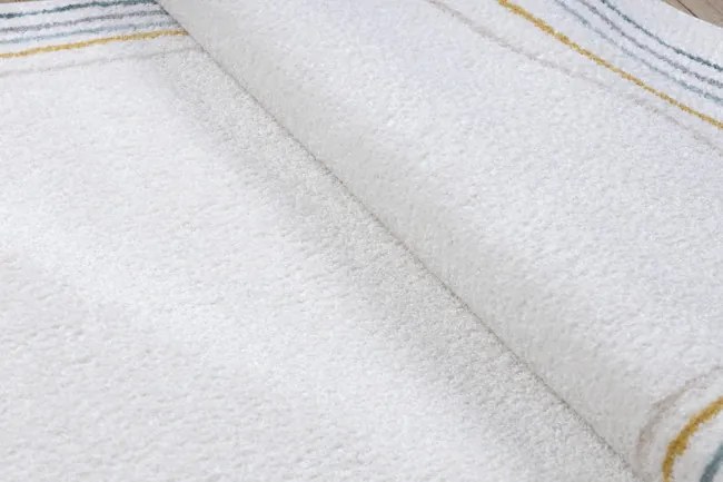 Koberec FUSION Shape 5707 biely / tmavozelený